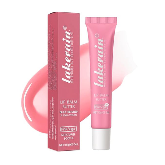 Moisturizing Lip Balm Butter for Dry Cracked Lips,Day/Night Hydrating Lip Mask, Ultra-Nourishing Lip Care Moisturizer for Soft, Smooth and Supple Lips (Pink Sugar)-VivaGrace Women