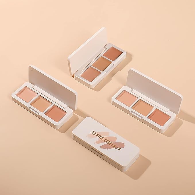 IFiona Tricolor Concealer to Cover Spots,Stains,Acne,Freckles and Brighten Skin Color Concealer Palette-VivaGrace Women