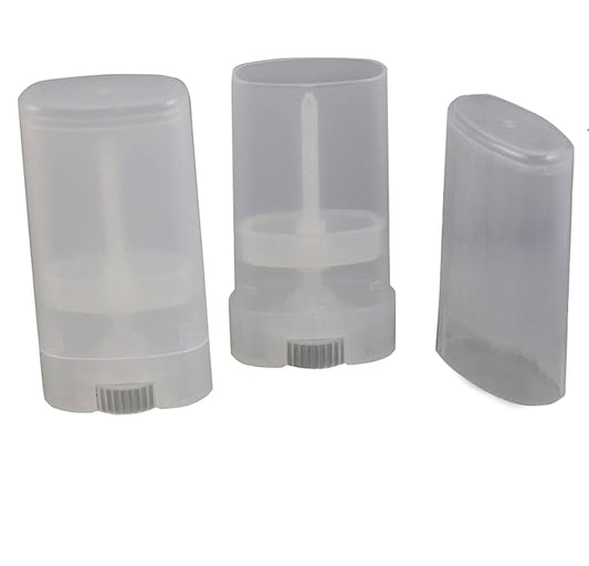 15ml Empty Oval Lip Balm Tubes Deodorant Containers Lip Balm Tubes Lip Gloss Container Holder With Caps Clear/White Pack of 6pcs (Transparent)-VivaGrace Women