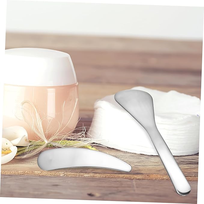 Compact Beauty Spatula Set - 2pcs Reusable Metal Makeup Scoop - Ideal for Lotions - Moisturizers and Creams - Essential Skincare Tool for Facial Care and Cosmetic Use-VivaGrace Women