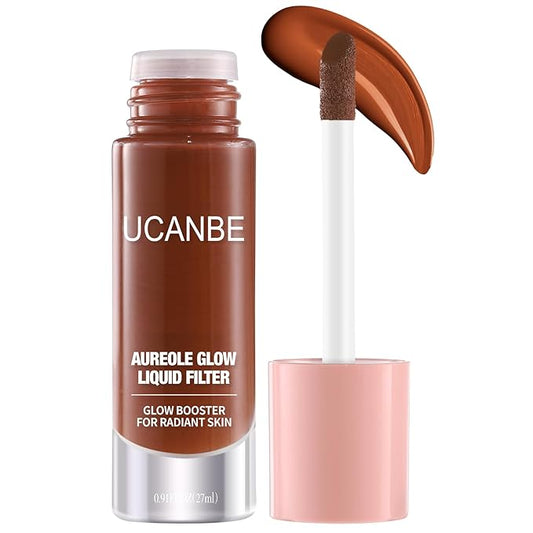 UCANBE Halo Glow Liquid Filter, Face Complexion Booster For Radiant Skin All Day Longwear, Soft-Focus Look Sodium Hyaluronate Vegan & Cruelty-Free - 0.91OZ Deep Tan-VivaGrace Women