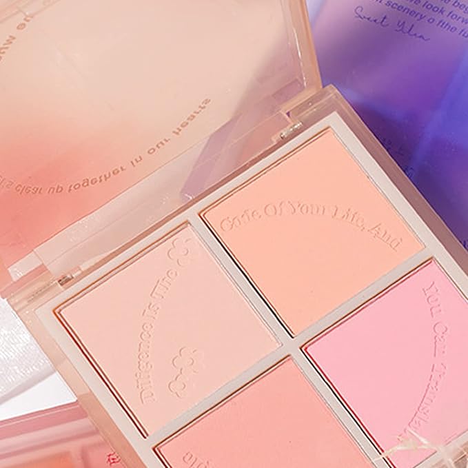 Powder Blush,Metallic Makeup Powder Blush Long Lasting Smooth Pigmented Single Color Shimmery Cosmetics Blush Blush Palette-VivaGrace Women