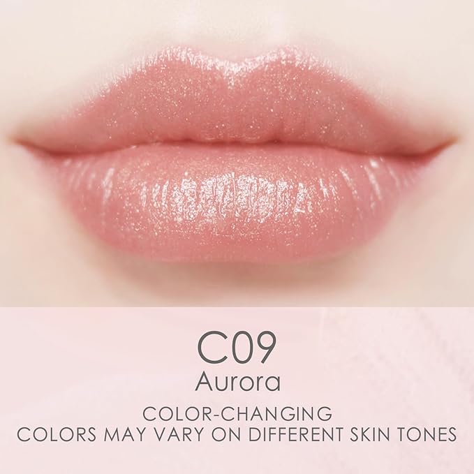 CATKIN Lip Balm Color Tinted Glitter Lipstick Ultra Hydrating Lip Moistrurizer Chapstick with Vitamin E Nourishing For Cracked & Dry Lips 0.12 oz C09 Aurora - Light Pink-VivaGrace Women