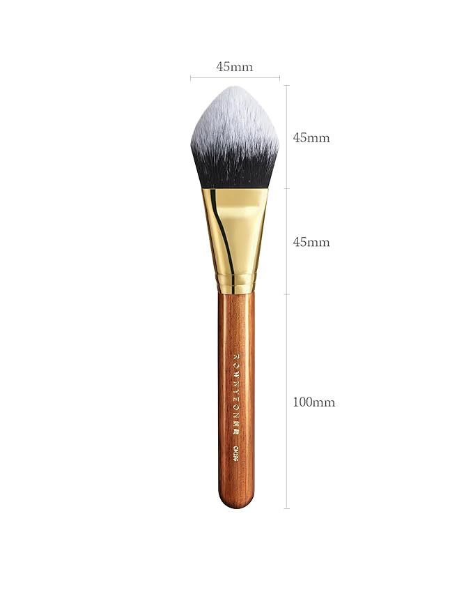 Desert Oak Series BloomFluff Powder Brush - 45mm Giant Heart-Shaped Face Brush for Setting Powder & Bronzer, Luxury Bubinga Handle (CM 196)-VivaGrace Women