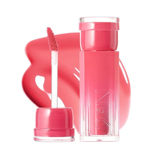 2aN Glaze Bouncing Tint – Lightweight, Moisturizing Lip Tint with High-Shine Finish, Smooth, Light Plumping, Comfortable Wear, Korean Makeup (Bubbly, 0.16 oz)-VivaGrace Women
