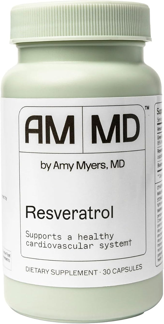 Amy Myers MD Resveratrol Supplement - Supports Cellular Health, Antioxidant Defense & Healthy Aging - Red Wine Extract - Gluten-Free - 60 Capsules (30 Servings)-VivaGrace Women