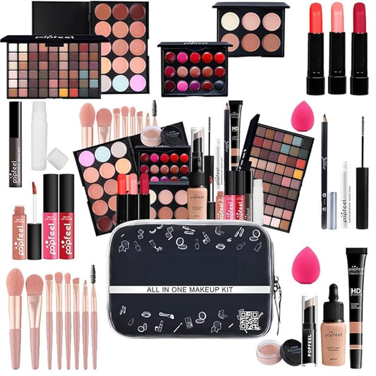 28 Pieces Makeup Kit for Women Full Kit, Eyeshadow Palette,Lip Gloss Set,Lipstick,Blush,Foundation,Concealer,Mascara,Eyebrow Pencil,Include Makeup Brush Set,Professional Makeup Kit for Teens-VivaGrace Women