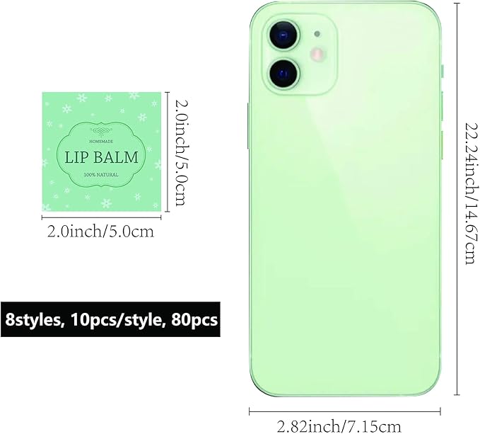 CRASPIRE Lip Balm Labels 80pcs Homemade Lip Balm Labels 2” Clear Lip Balm Labels for Tubes Printable Waterproof Lip Balm Stickers Labels for Lip Balm Handcream Candle Container（British Style-Color）-VivaGrace Women