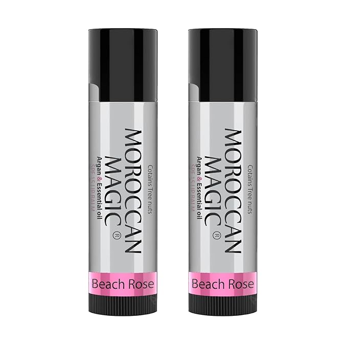 Moroccan Magic Beach Rose SPF 15 Lip Balm - Rose Vanilla | Argan Oil & Essential Oils | Family Owned | Cruelty Free | 2 Pack-VivaGrace Women