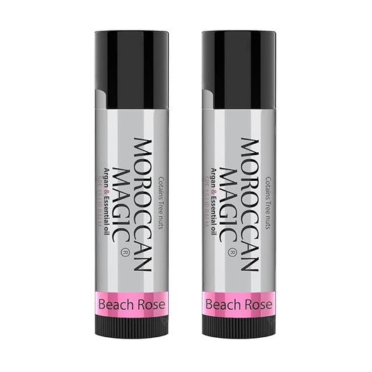 Moroccan Magic Beach Rose SPF 15 Lip Balm - Rose Vanilla | Argan Oil & Essential Oils | Family Owned | Cruelty Free | 2 Pack-VivaGrace Women