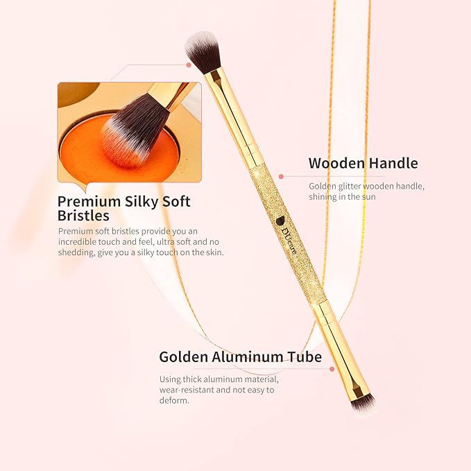 DUcare Eyeshadow Brushes Set Duo End Eye Makeup Brushes Professional Eyeshadow Brush set 5Pcs Travel Concealer Eyebrow Eyelash Eye Liners Blending-VivaGrace Women