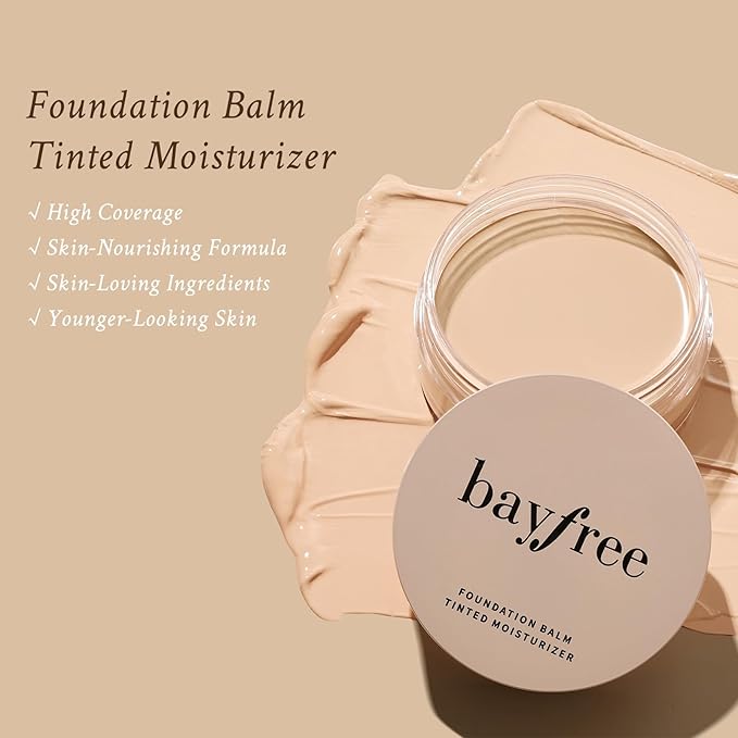 Foundation Balm, Matte Full Coverage Cream Foundation, Mature Skin Foundation, Creamy, Waterproof, Lightweight Face Makeup, 0.99 oz (FAIR)-VivaGrace Women