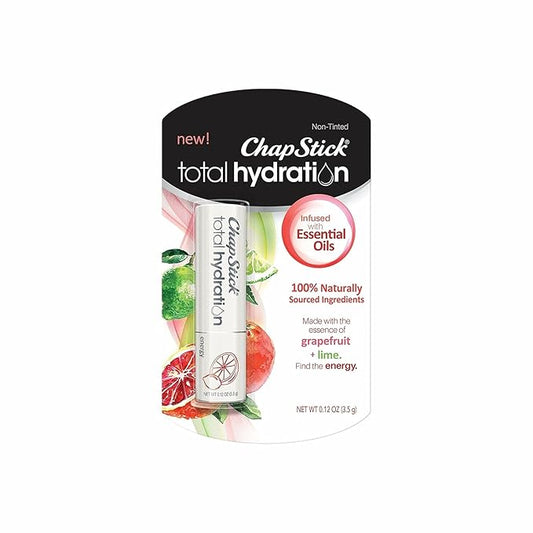 ChapStick Total Hydration Essential Oils Energy Lip Balm, Lime + Grapefruit Lip Balm Tube, Lip Care - 0.12 Oz-VivaGrace Women
