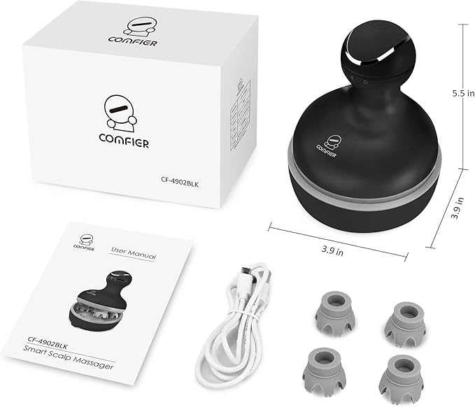 COMFIER Electric Scalp Massager, Waterproof Head Massager with Mutlti-Modes Vibration, Handheld Portable Head Scratcher for Hair Growth, Dog Cat Massager for Deep Clean and Stress Relax-VivaGrace Women