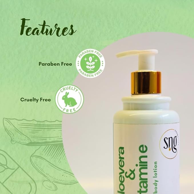 Aloe Vera Lotion for Dry Skin - Hand & Body Moisturizing Vitamin E Lotions 10.14 Fl Oz - Waterlily, Argan oil and Almond oil Extracts Skincare-VivaGrace Women