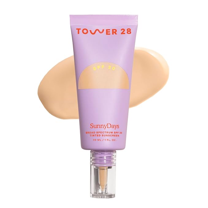 Tower 28 Beauty SunnyDays SPF 30 Tinted Mineral Sunscreen - For Sensitive Skin - 2-in-1 Facial Broad Spectrum UVA/UVB Protection + Foundation - Shade 15 MELROSE, 1 Fl Oz-VivaGrace Women