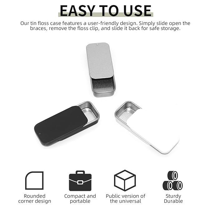 Lip Balm Tins Slide Top Tin Containers for Lip Balm Crafts Storage Kit - 0.25oz 3 Pack (WHITE)-VivaGrace Women