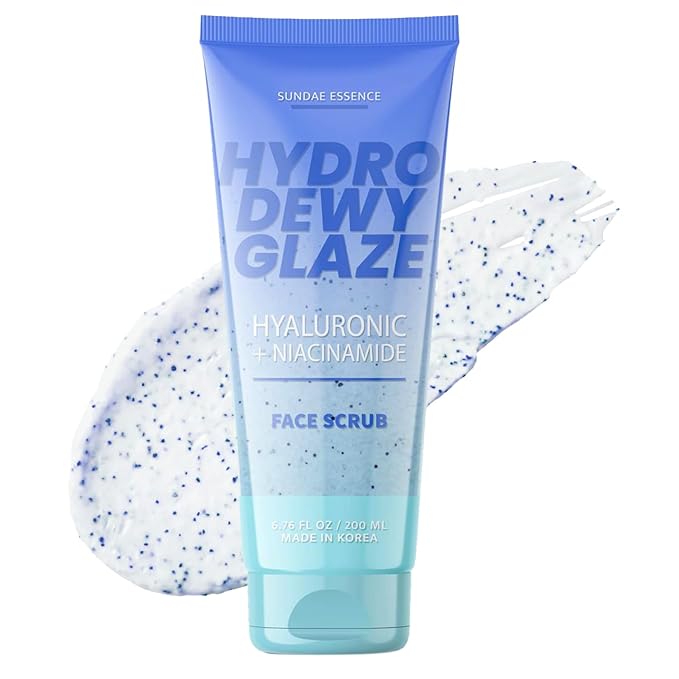 Hyaluronic Acid Facial Scrub - Dermatologist Tested, Anti-Aging, Korean Skin Care, Hydrates & Plumps Dry Skin, Improves Texture & Firmness - Gentle, Vegan, 95% Natural - 1 Pack-VivaGrace Women