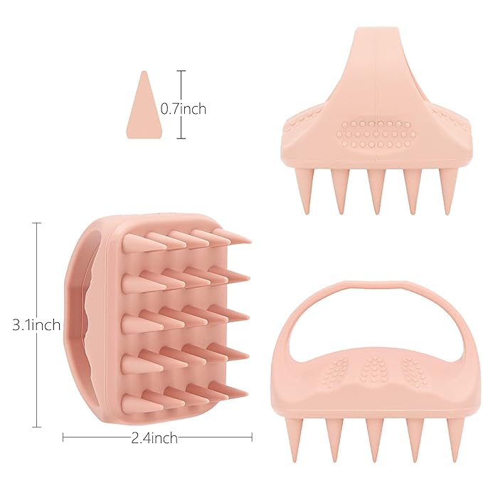 BTYMS 2 Pcs Solid Sillicone Scalp Massager Hair Shampoo Brush Scalp Scrubber Exfoliating Brush Hair Washing Brush Head Scrubber for Shower