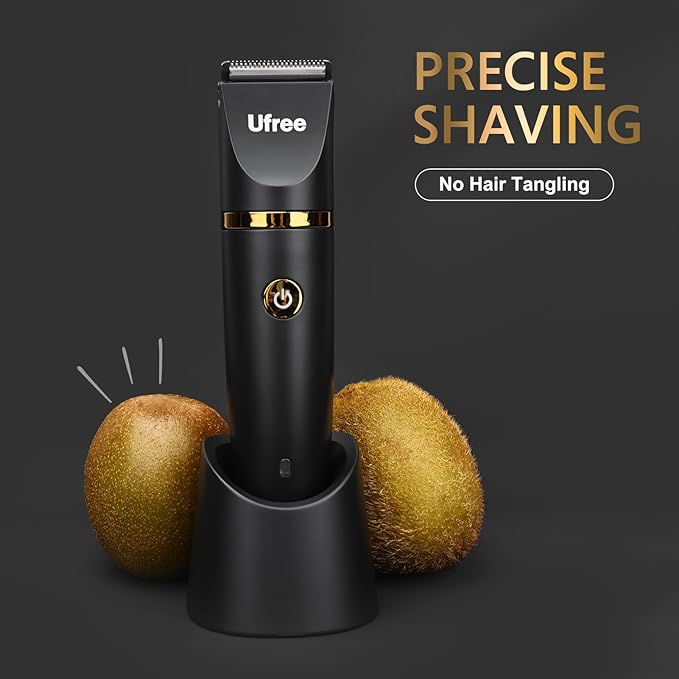 Ufree Body Hair Trimmer for Men, Manscape Ball Pubic Hair Trimmer, 3 in 1 Body Grooming Kit for Groin, Waterproof Body Electric Shaver Razor, Grooming for Face and Body, Gifts for Men, Black