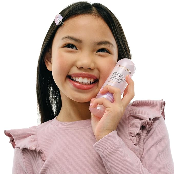 Evereden Kids Multi-Vitamin Hydrating Face Mist | Nourishing Face Spray, Preppy Skincare Essential for Ages 6+ | Clean Formula Safe for Sensitive Skin | Multi-Vitamin Complex, Peach & Mango Juice-VivaGrace Women