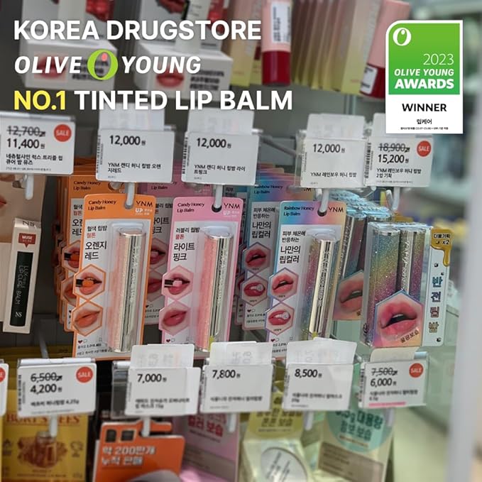 Rainbow Honey Lip Balm (+4 colors) Color-Changing, Non-Sticky, K-beauty, Korea Olive Young Awards Winner, High-Shine,Comfortable, tinted Lipbalm, moisturize with Manuka Honey-VivaGrace Women