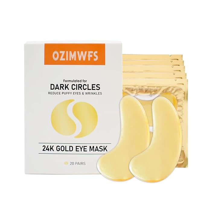 Organic 24K Gold Eye Mask with Collagen. Treatments reduce Puffy Eyes and Dark Circles Reduce Wrinkles and Fine lines-VivaGrace Women