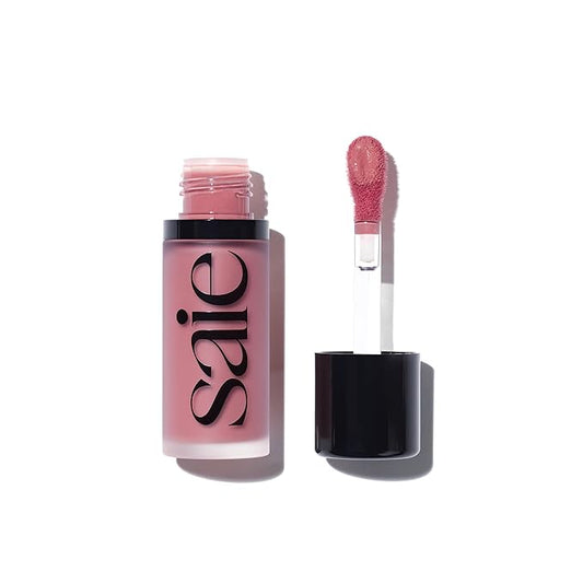 Saie Dew Blush - Lightweight Liquid Blush with a Blendable + Buildable Cream Finish - Dewy Cheek Tint with Doe Foot Wand Makeup Applicator - Mauve Blush - Chilly (.40 oz)-VivaGrace Women