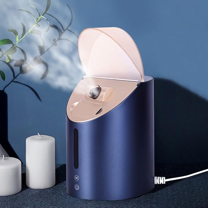 Facial Steamer DENFANY Nano Steamer Ionic Hot & Cool Mist Home SPA | 8 Steam Modes | Aromatherapy Basket | Digital LCD Screen | Extraction Set-VivaGrace Women