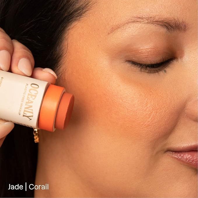 ATTITUDE Oceanly Lightweight Blush Stick, Titanium Dioxide-Free, EWG Verified, Plastic-Free, Vegan & Cruelty-free Makeup, Corail, 0.3 Ounces-VivaGrace Women