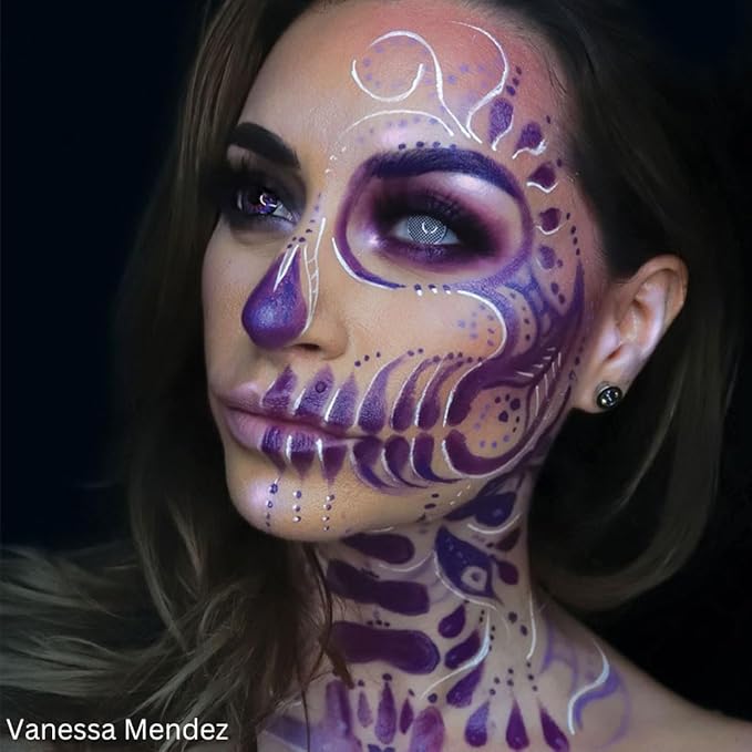 Mehron Makeup Color Cups | Stage, Foundation, Face Paint, Body Paint, Halloween | Face Paint Makeup | Greasepaint .5 oz (14 g) Purple-VivaGrace Women