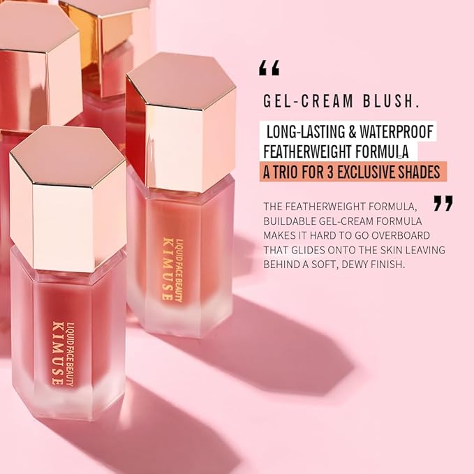 KIMUSE Soft Cream Blush Makeup, Liquid Blush for Cheeks, Weightless, Long-Wearing, Smudge Proof, Natural-Looking, Dewy Finish-VivaGrace Women