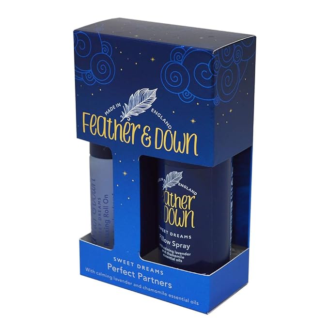 Feather & Down Sweet Dream Perfect Partners Gift Set: 50ml Pillow Spray & 10ml Roll-On, With Calming Lavender & Chamomile Essential Oils, Vegan & Cruelty Free-VivaGrace Women