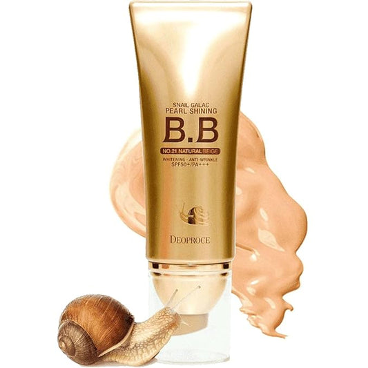 Deoproce Snail Galac Pearl Shining BB Cream SPF50+/PA+++ Skin Tone Correction, Blemish Covering, UVA/UVB Block reduction in appearance of fine lines (#23 Sand Beige)-VivaGrace Women