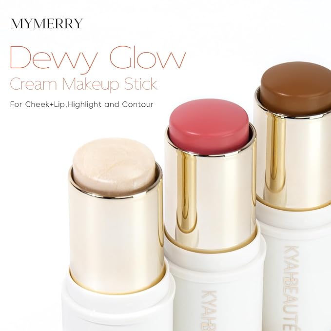 Trio Contour Sticks Set, Highlighter Stick & Bronzer Stick & Blush Stick For Cheek+Lip,Highlight and Contour to Create a Natural Dewy Makeup Look for Light | Set of 45g/1.6fl.oz-VivaGrace Women