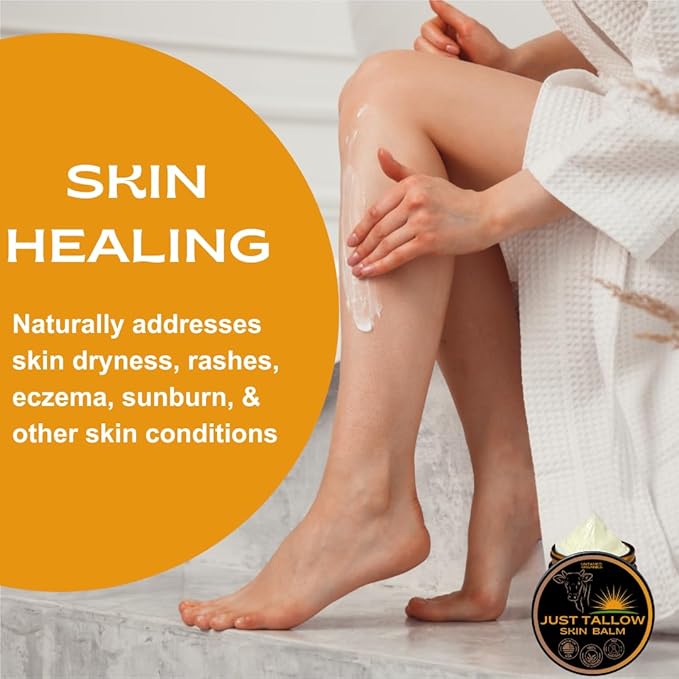 Untamed Organics Just Tallow 100% Grass-Fed Grass-Finished Beef Tallow Balm For Skin Care - Full Body & Face Moisturizer For Sensitive Skin, Eczema - All-Purpose Pure Tallow Cream (Unscented) 2 oz-VivaGrace Women