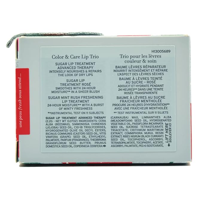 Fresh Color & Care Sugar Lip Set: Sugar Mint Rush Freshening, Rose Tinted Lip Treatment, and Advanced Therapy-VivaGrace Women