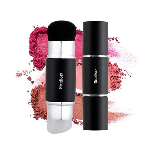 Dual Ended Silicone Tip Blush Brush | Korean Olive Young Makeup Tool for Contouring & Blush Application | Skin-Friendly Non-Irritating Professional Face Makeup Brush-VivaGrace Women