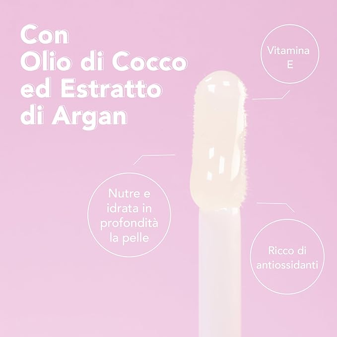 Coconut Lip Oil | Clear Transparent Lip Treatment with Coconut Oil | Moisturizing Lip Oil | Vegan & Cruelty Free Lip Oil | 99% Natural Lip Oil | Piña Colada 5 ml (Transparent)-VivaGrace Women