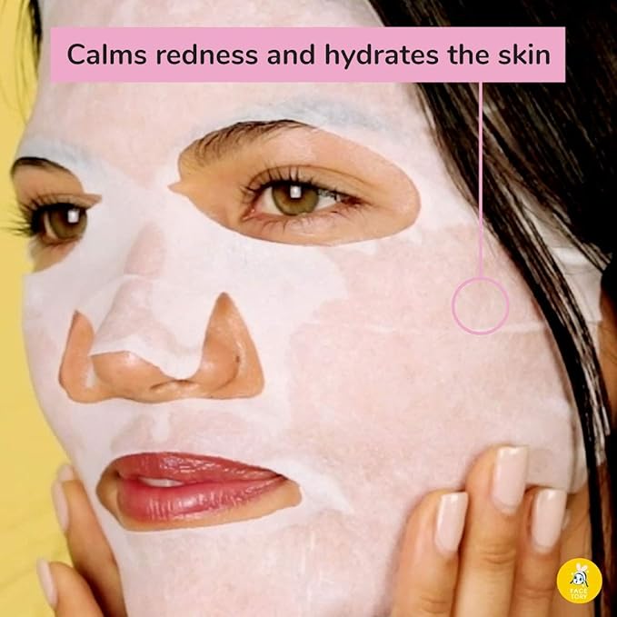 FACETORY K Beauty Face Mask Skin Care - SUN BAE SOOTHING Sheet Mask with Aloe & Shea Butter | After Sun Care, Soothe & Restore (5 Pack)-VivaGrace Women