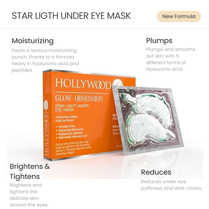 Anti-age under eye masks - With Hyaluronic Acid, Collagen & Vitamin C. Natural gel eye masks, under eye gel patches for dark circles & puffy eyes. Anti wrinkle skincare, hydrating & soothing. 20 pairs-VivaGrace Women