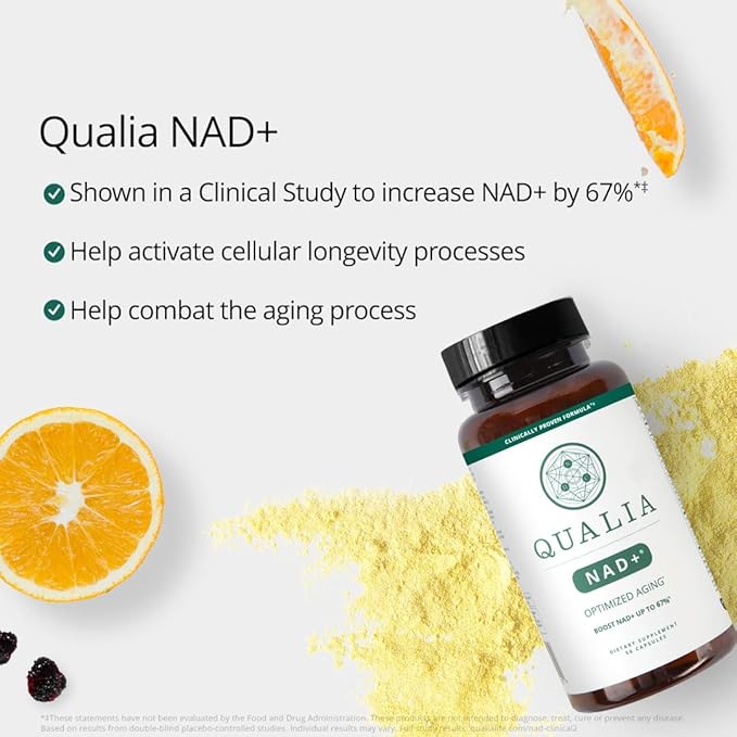 Qualia NAD Supplement — Clinically Proven to Boost NAD+ up to 67%. Optimized Aging, Energy, Focus. Elite NAD+ Booster Ingredients Nicotinamide Riboside (NIAGEN), Niacin, Niacinamide (1 Month Supply)-VivaGrace Women
