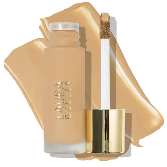 LAURA GELLER NEW YORK Double Take Liquid Foundation | Medium to Full Coverage, Natural Matte Finish, Golden Medium-VivaGrace Women