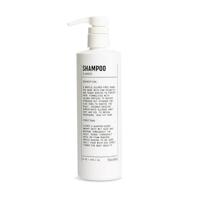 Blu Atlas Men's Natural Shampoo – Organic, Sulfate-Free, Paraben-Free – Deep Cleansing & Hydrating – Classic Scent (Bergamot, Sage, Patchouli) – Made in America– 16 oz-VivaGrace Women