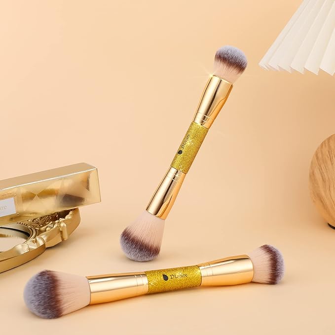 DUcare Foundation Powder Brush Double Ended Blush Makeup Brushes, Duo Bronzer Blush ideal for cream or powder-VivaGrace Women