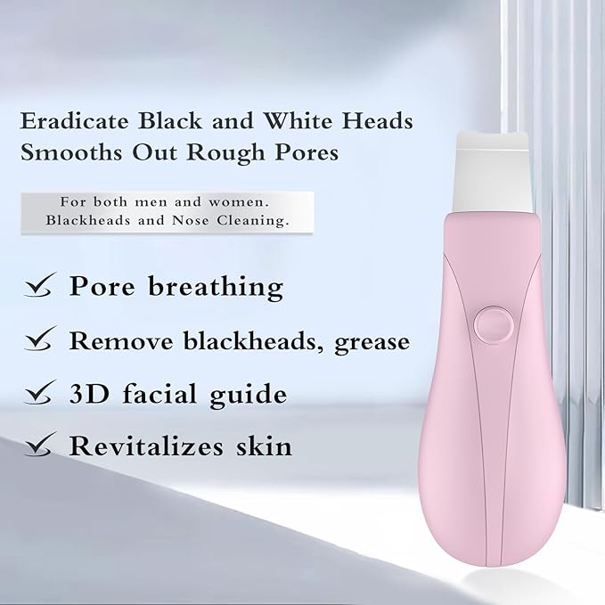 Skin Scrubber Face Spatula Skin Spatula Pore Cleaner Blackhead Remover Tools for Facial Deep Cleansing Skin Care Tool for Men and Women (Pink)-VivaGrace Women