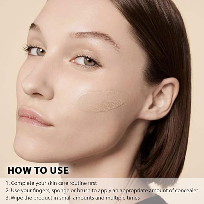 Pro Under Eye Full Coverage Liquid Concealer to Cover Dark Circles, Scars, Redness, Spots, Fine Lines, Corrector Anti-Aging Natural Finish, Moistening Smooth Cream, Waterproof 0.4 fl oz - Medium#-VivaGrace Women