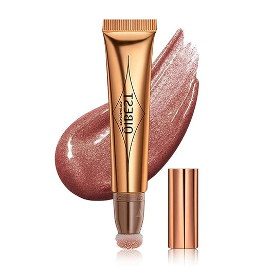 MEICOLY Liquid Highlighter Beauty Wand,Highlight Stick with Cushion Applicator,Lightweight Super Silky Cream Face Illuminator Highlight Stick,05 Rose Gold-VivaGrace Women