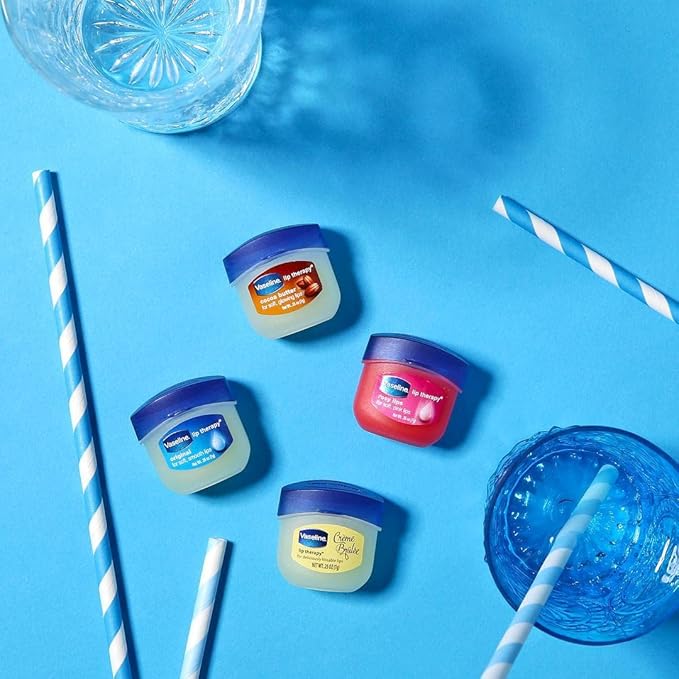 Vaseline Lip Therapy Creme Brulee Mini, White Petrolatum, Advanced Moisturizer, Relieves Dull and Dry Skin, Mini Vaseline Petroleum Jelly, Soft & Smooth Vaseline Lips (Pack of 6-0.25 Oz Ea) -VivaGrace Women