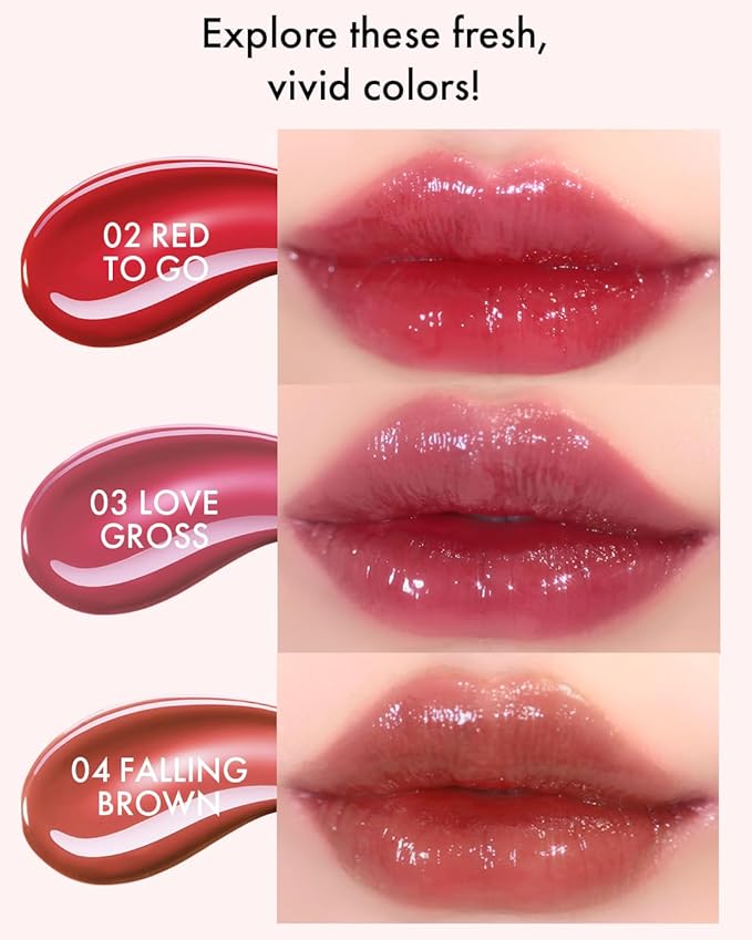 VIDIVICI Millennial Tint Glit - Transfer Proof Moisture Korean Lip Tint with Long-Lasting Color, Lightweight Water Jelly Texture, Hydrating & Smudge-Free Lip Stain, 0.13oz (04 FALLING BROWN)-VivaGrace Women